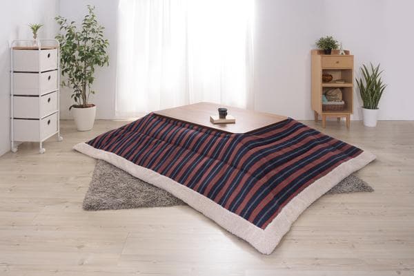 おしゃれ ふかふか かわいい 暖かい 長方形 こたつ布団 ストライプ柄