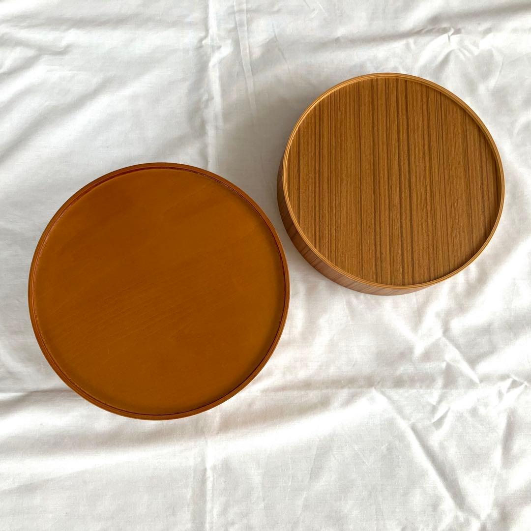 ソフネット×サイトーウッド ラウンドボックス 茶色 ブラウン 木目 日本製