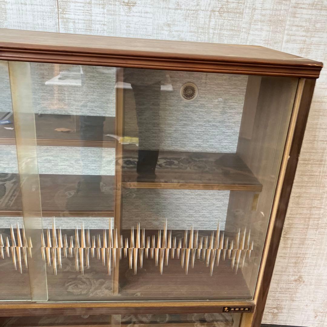 昭和レトロ ミッドセンチュリー 古家具 飾り棚 サイドボード 装飾ガラス戸