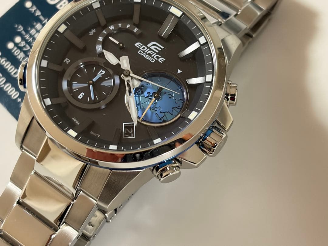 ★定価5万・未使用★お洒落　ブラックブルー　エディフィス　EQB-600D