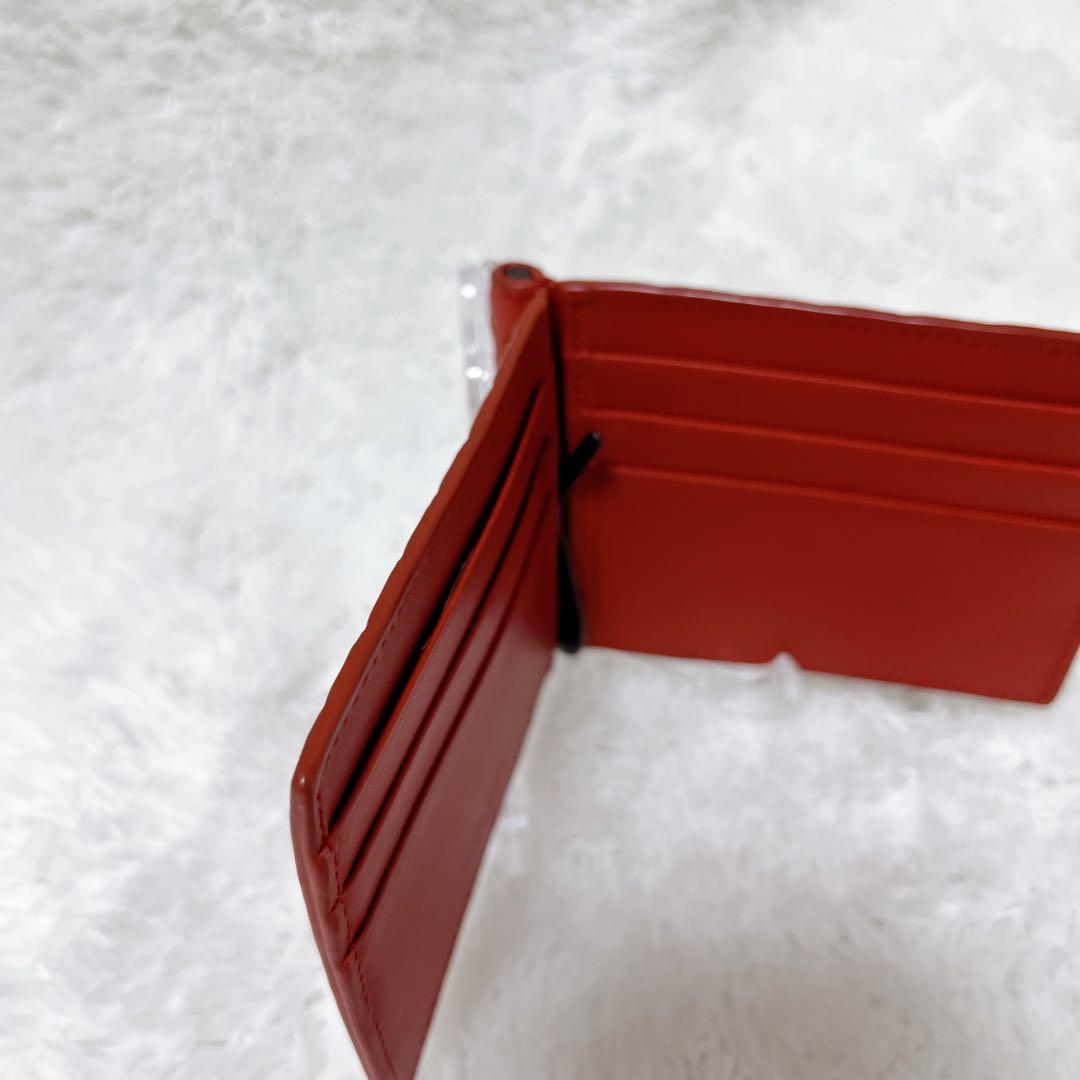 【希少】Bottega Veneta ボッテガ 2つ折り財布 マネークリップ 赤