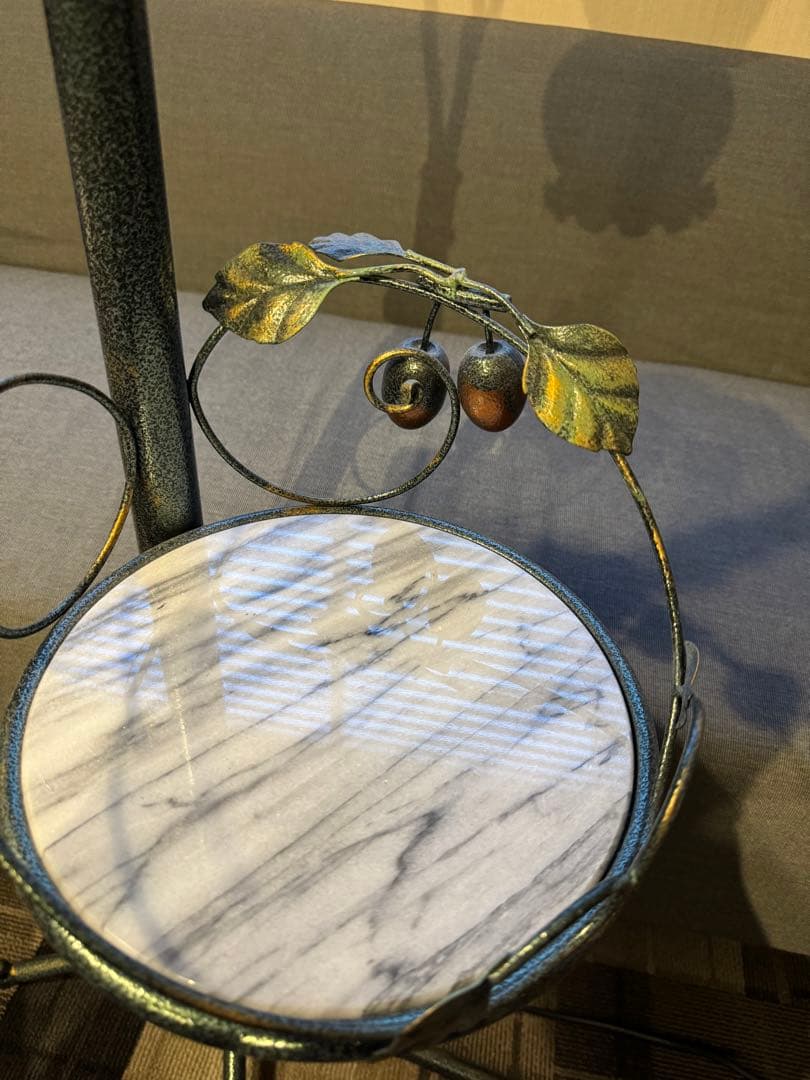 VIN フリルガラス　スタンドライト　アンティーク　サイドテーブル　花置き台