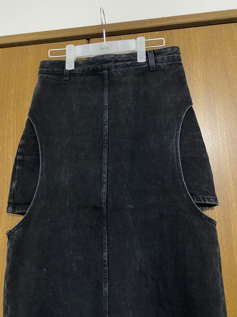 【CLANE/クラネ】サークルカットレイヤードデニムスカート