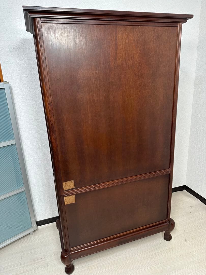 徳田家具 書棚 本棚 桜材 国会議事堂使用 カップボード 食器棚 i1※