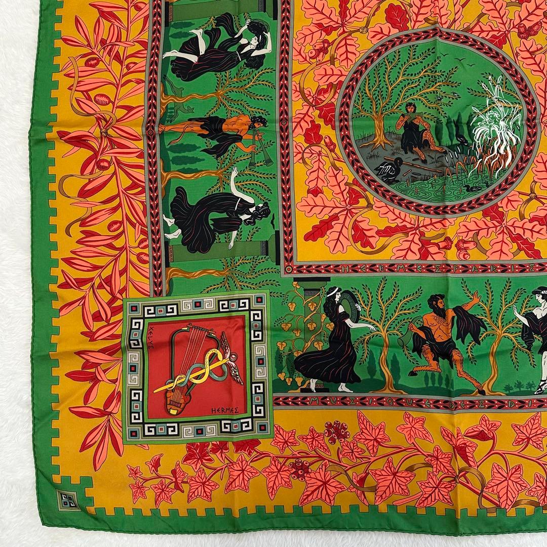 希少✨HERMES エルメス カレ90 大判 スカーフ 神々の音楽 シルク 絹