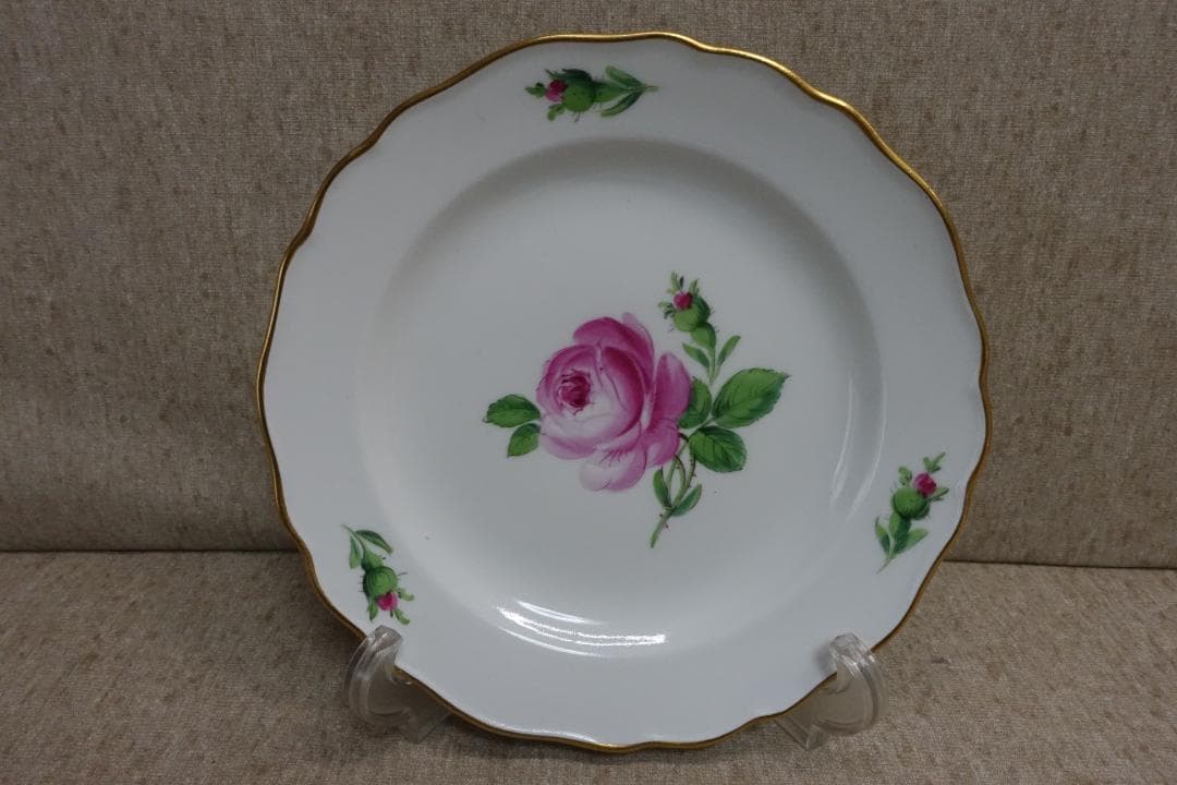 マイセン ピンクローズ プレート３枚セット