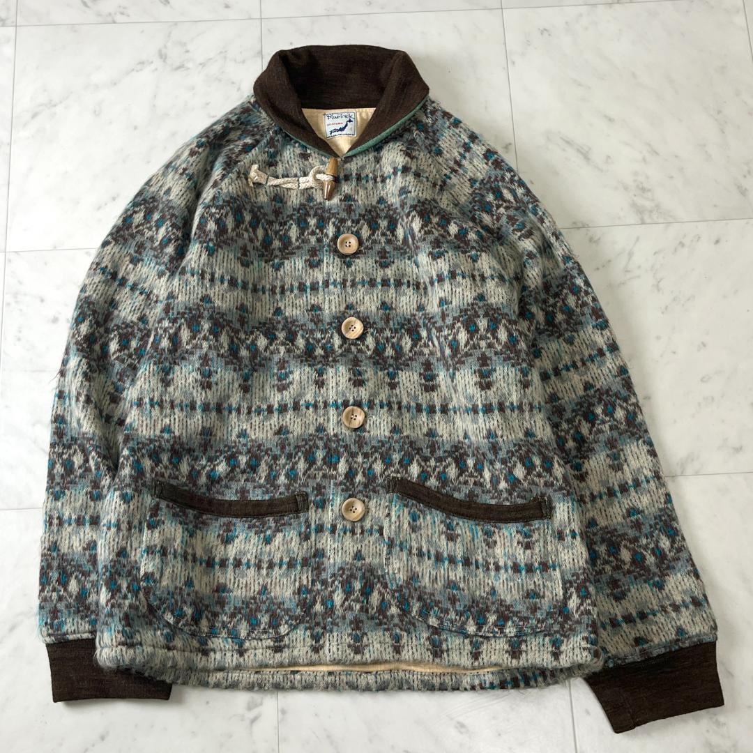 ブルートリック 岡山デニム ニット ジャケット L ウール アンゴラ トグル釦