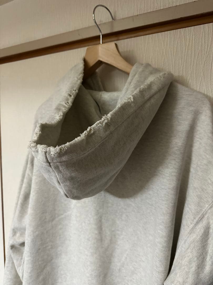 トップス ANCELLM CRASH ZIP HOODIE HEATHER WHITE