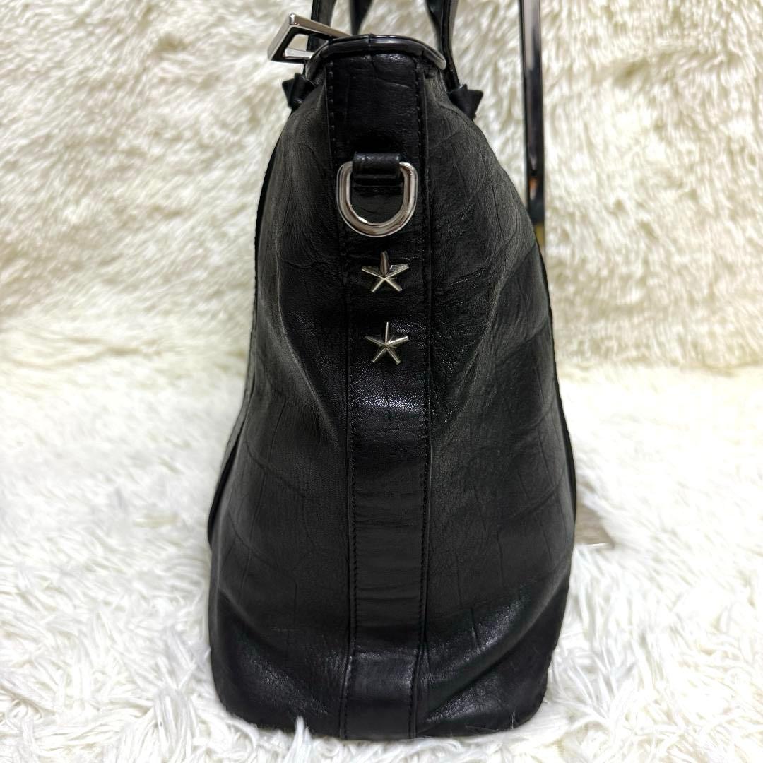 希少✨ジミーチュウ トートバッグ クロコ型押し レザー 肩掛け A4 ブラック