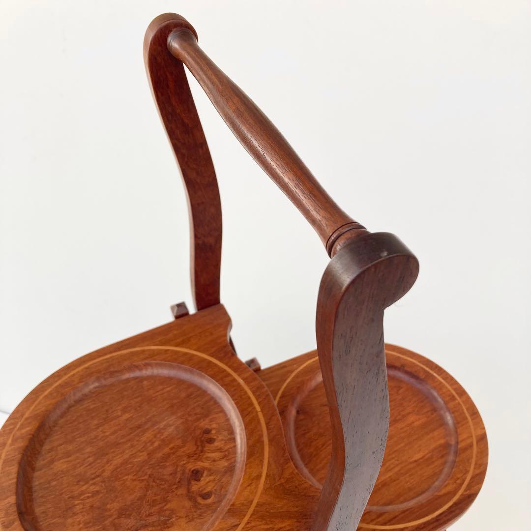 希少 ヴィンテージ ケーキスタンド スリーティアーズ 折りたたみ 北欧　チーク