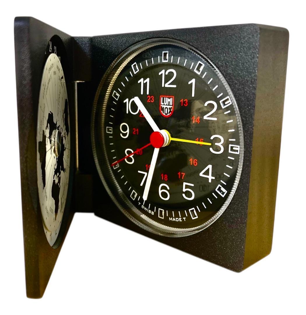 ★美品★ ルミノックス トラベルクロック 折りたたみ ミニ 卓上時計 ブラック