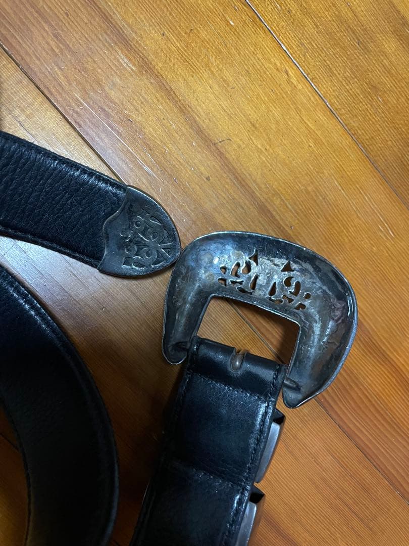 レザー ブラック ベルト 装飾バックル