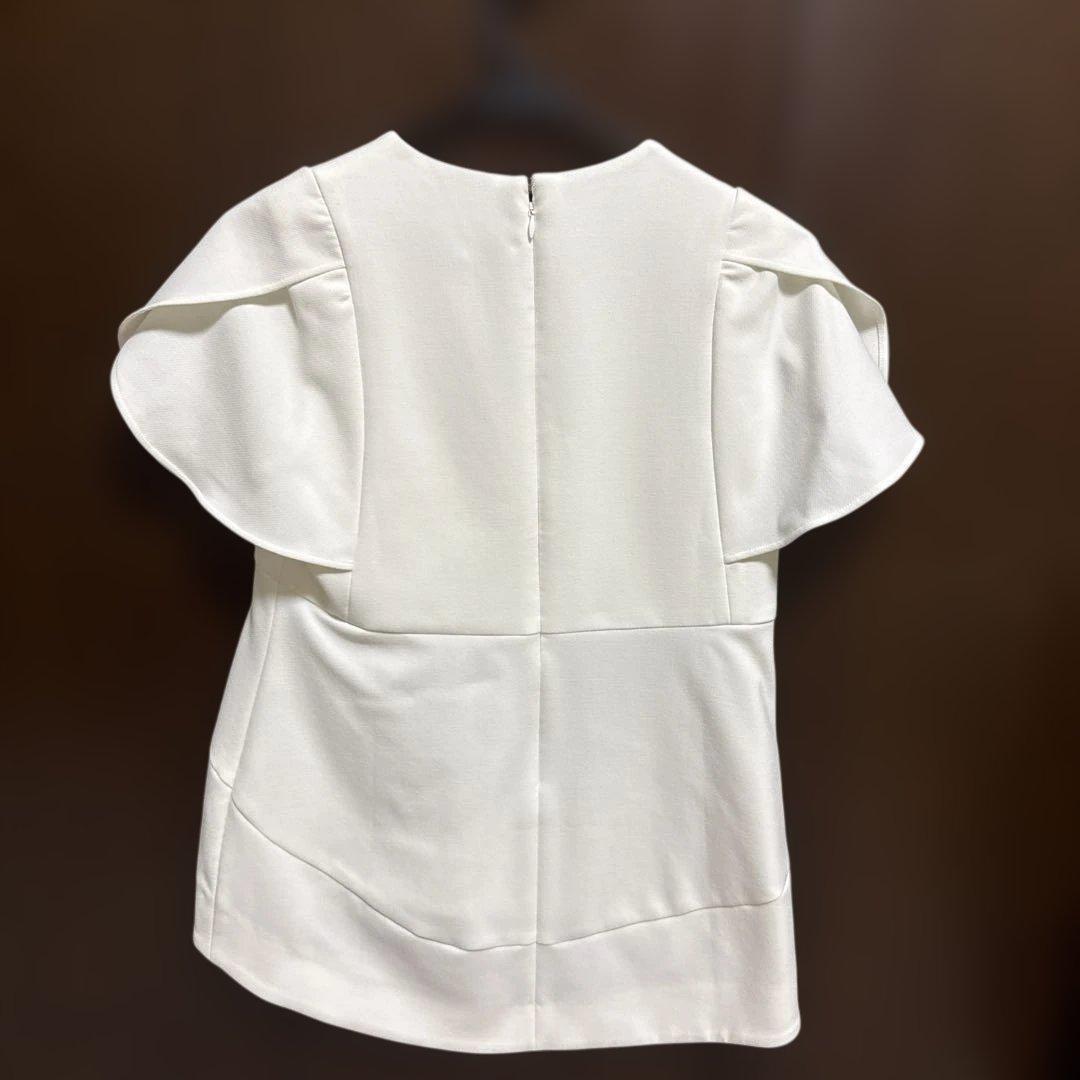 YOKO CHAN ホワイト パールボタン トップス