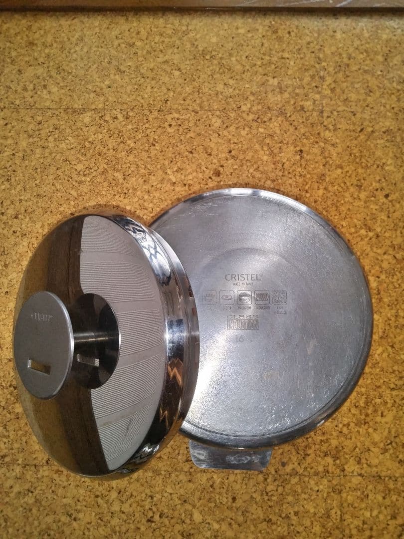 CRISTELクリステル両手鍋3点セット(16,18,20cm)ステンレス製