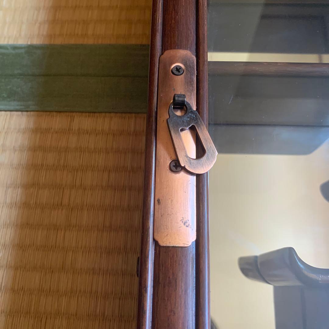 中古　中国 唐木 飾り棚 アンティーク ビンテージ ミラー 鏡 壁掛け