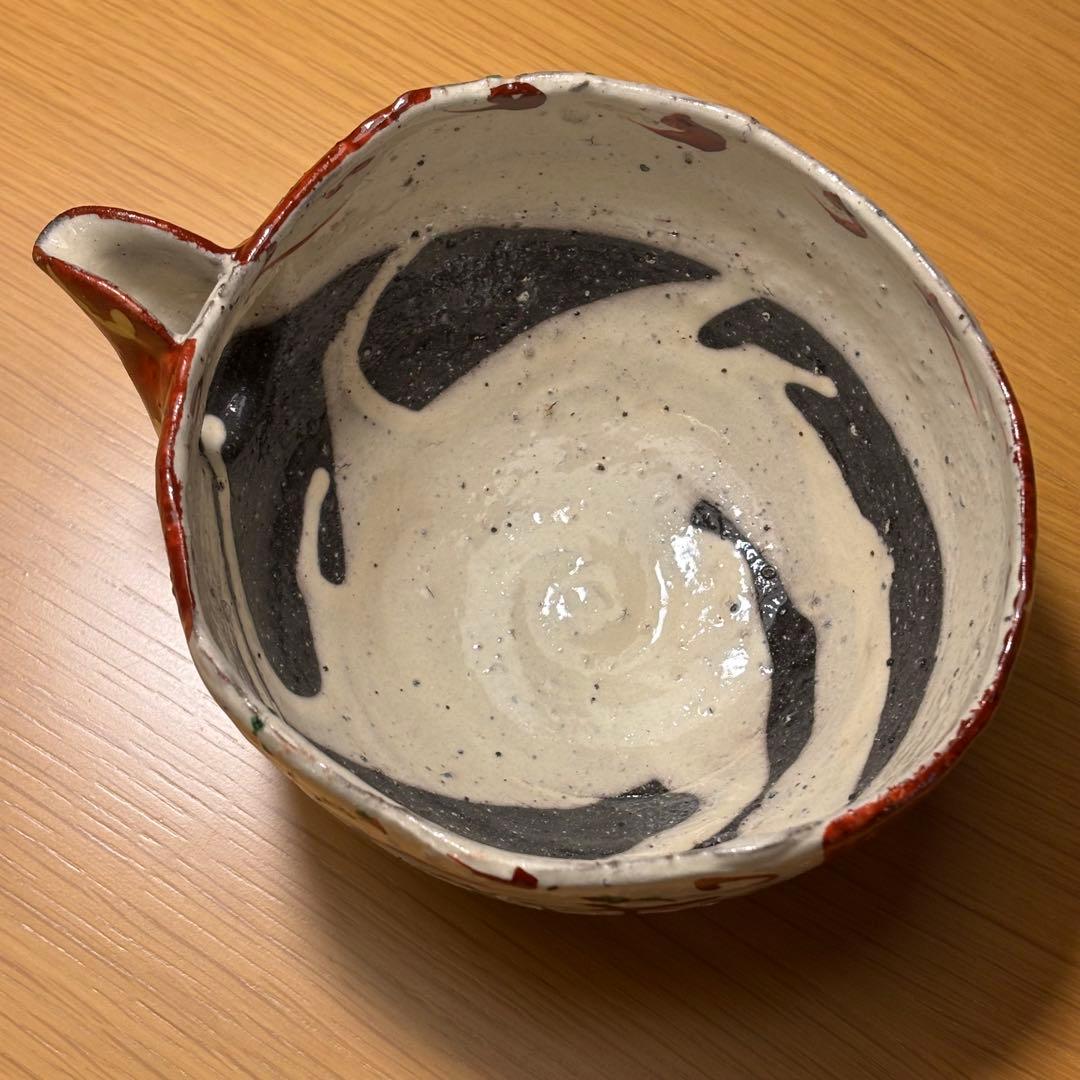未使用　赤絵 色絵 練込　片口鉢