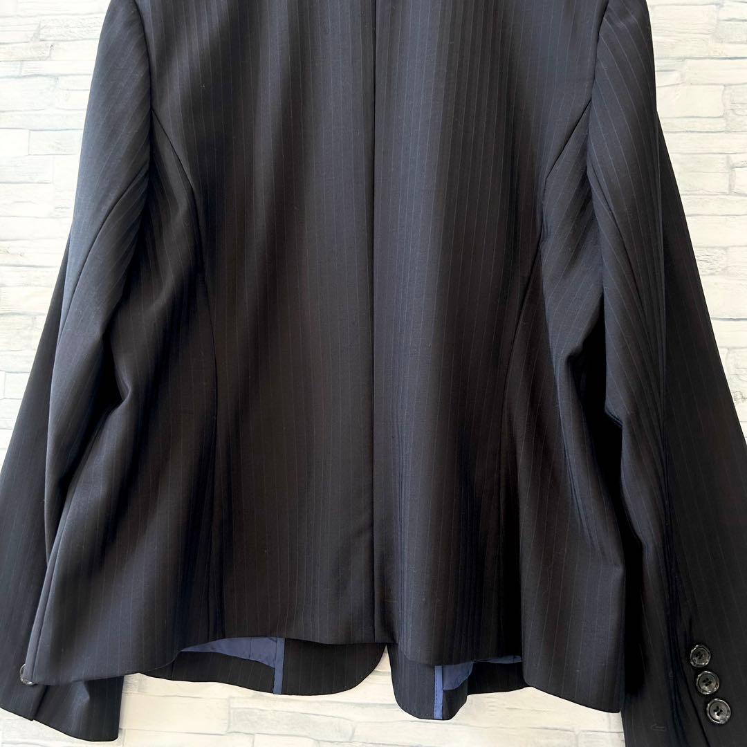 美品⭐️RU丸井、スーツ上下、濃紺色ストライブ柄、大きなサイズ21号(6L)w85