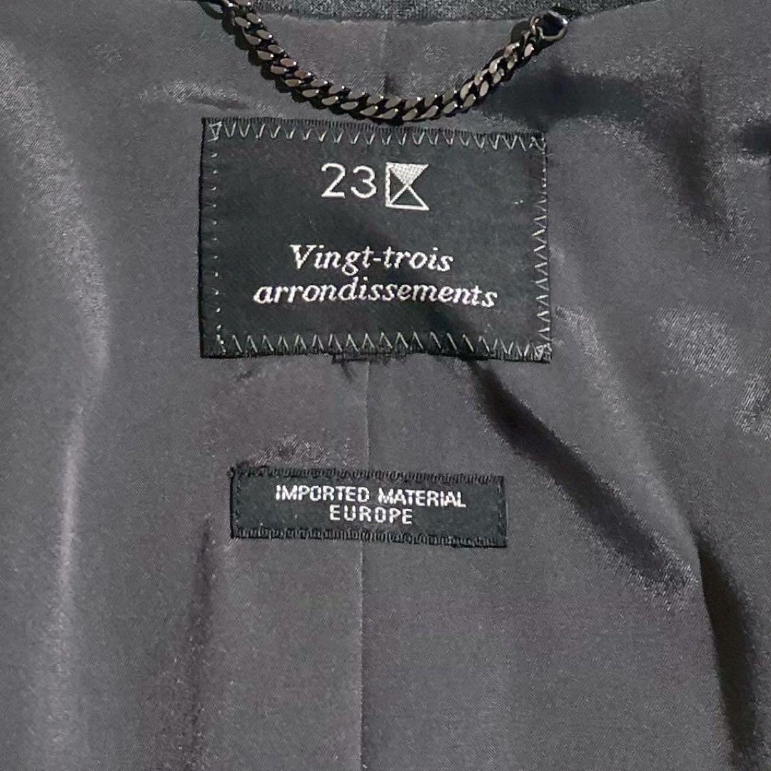 23区　レディース　グレー ストライプ ビジネススーツ　46