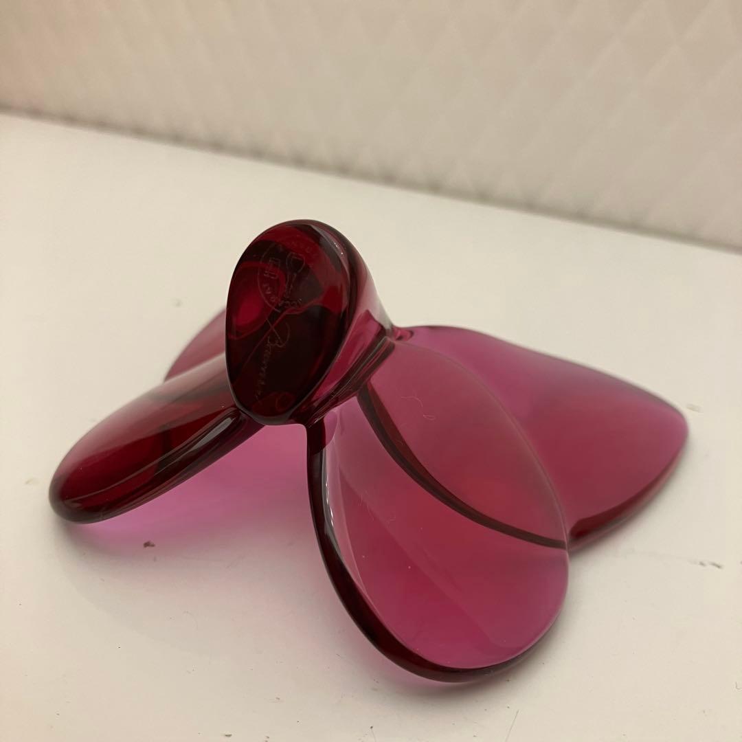 Baccarat バカラ ラッキーバタフライ パープル　置物 フィギュリン 箱