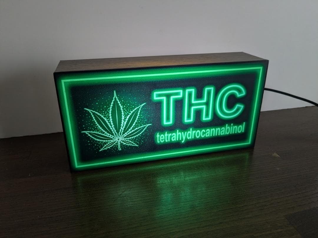 【Lサイズ】大麻 マリファナ ガンジャ THC 看板 置物 雑貨 ライトBOX