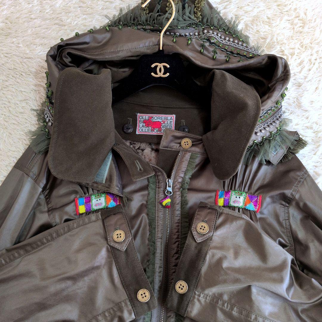 日本製★OLLEBOREBLA　フード付きコート　ぶたさん　ビーズ　バンビ