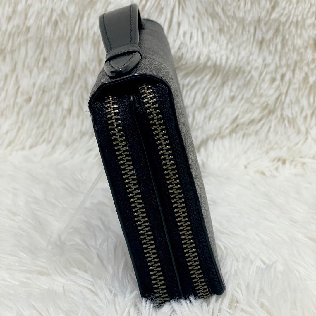 【美品】COACH ダブルジップ トラベル オーガナイザー シグネチャー 長財布