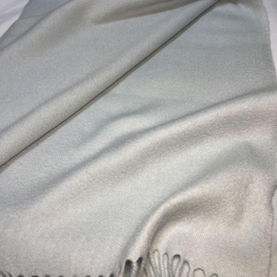 ジョンストンズ カシミヤ60％ 大判ストール ライトブルー