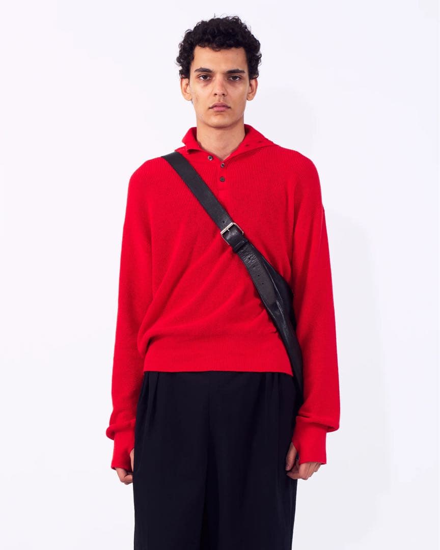 バッグ YOKE Carf Leather Circle Bag BLACK