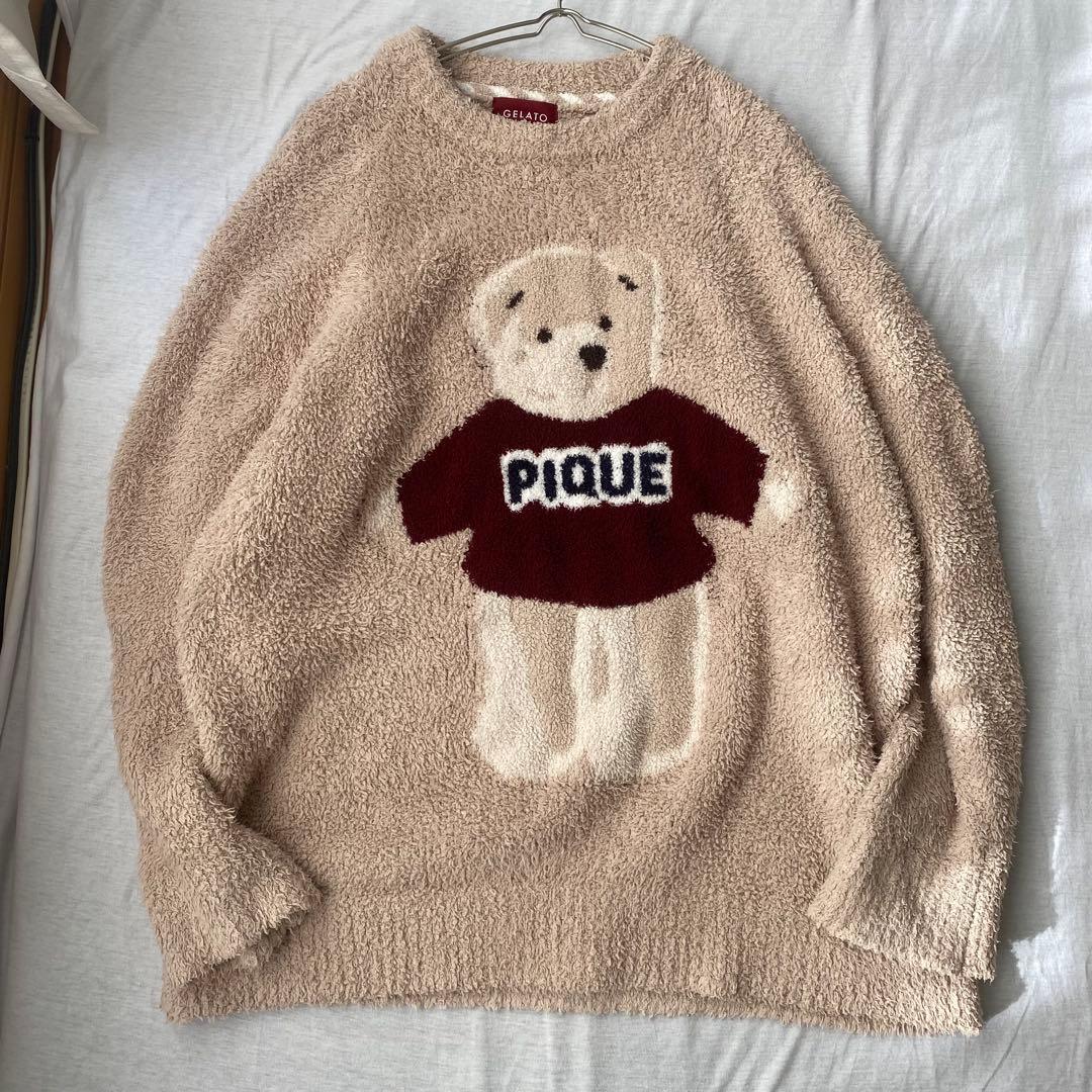 【ジェラートピケ】ルームウェア 上下セット クリスマス限定 ベア くま F