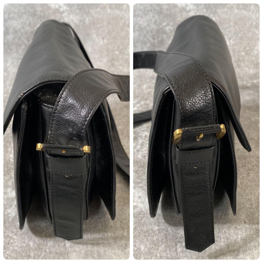 LOEWE ロエベ　メッセンジャーバッグ　ショルダー　レザー　ブラック　黒