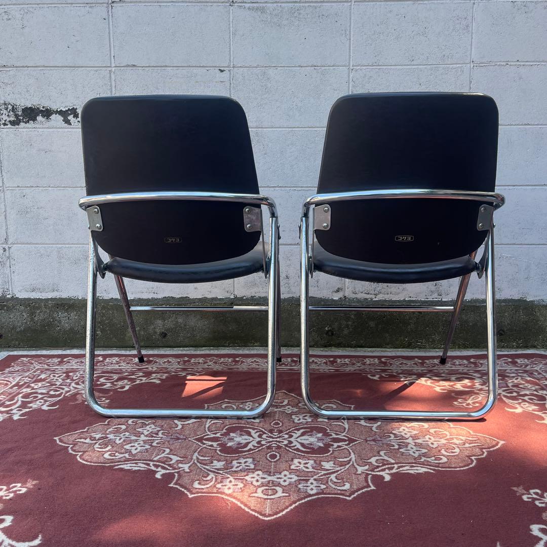 古家具 2点セット◾️KOKUYO 折り畳み椅子/ フォールディングチェア C