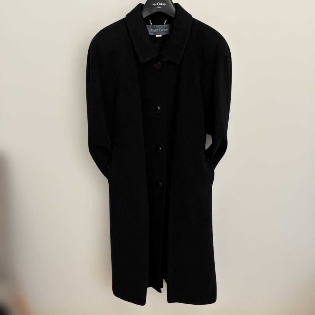 chalet blanc ブラック カシミヤ ロングコート 黒 冠婚葬祭 通勤