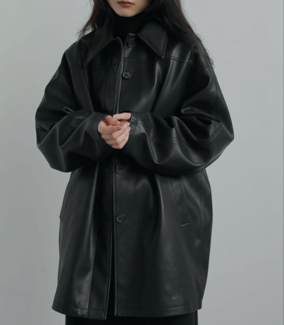 アンヌーク　エコレザージャケット　ブラック38