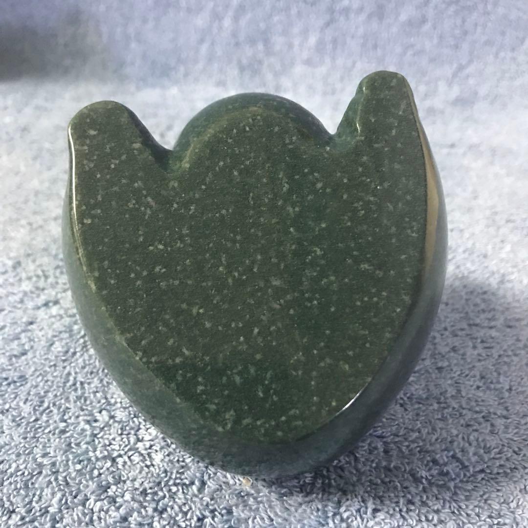 #130 天然緑御影石製猿