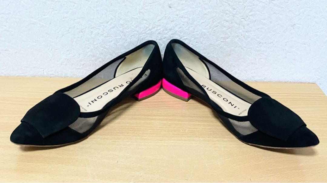 ★FABIO RUSCONI ファビオルスコーニ カラーヒールチュール パンプス