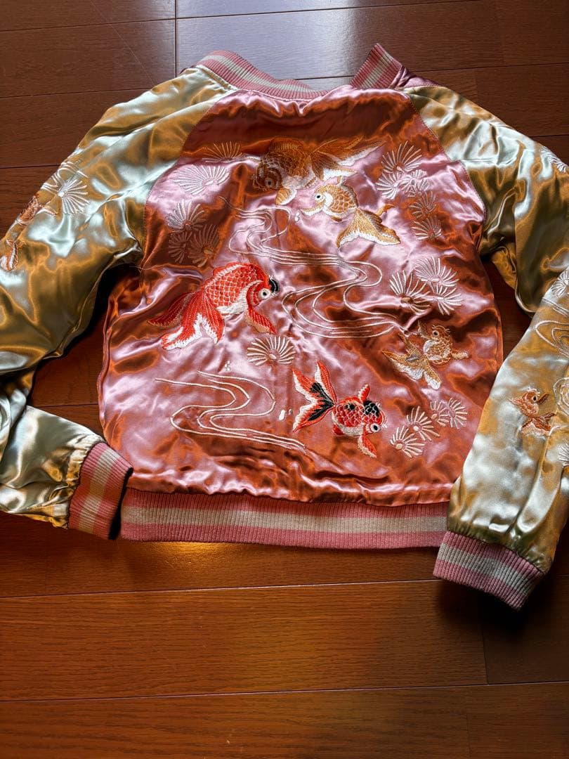 蝶と花刺繍 スカジャン 花旅楽団