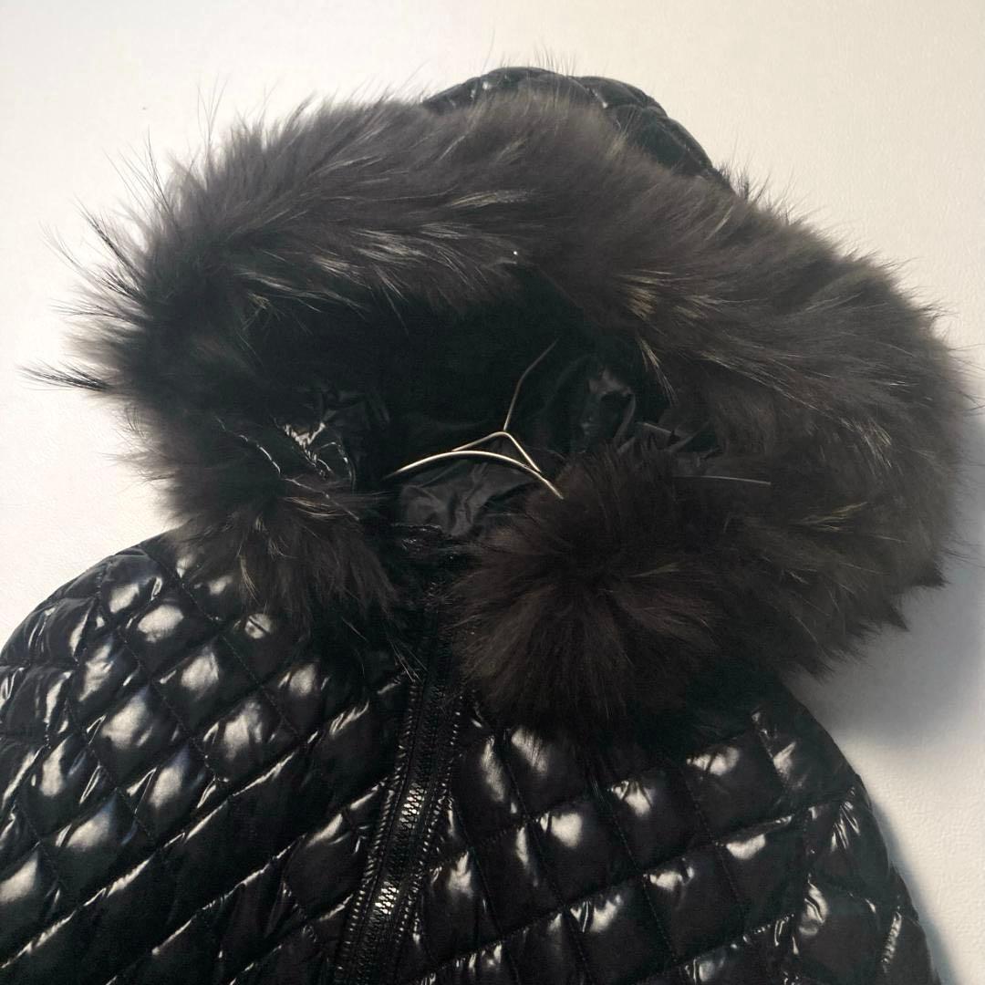 【美品】デュベティカ　Acca ファー付き キルティングダウンコート 黒 42