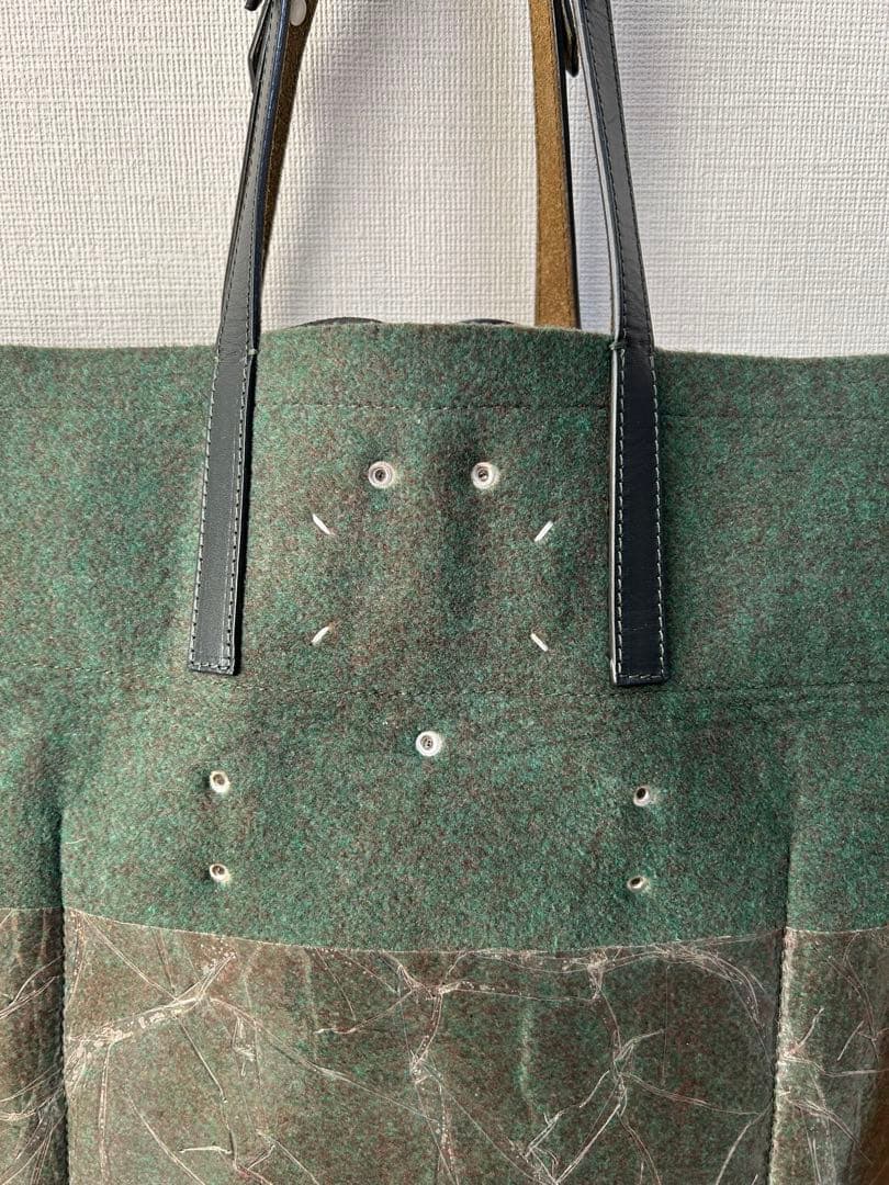 メゾンマルジェラ　グリーン トートバッグ ウール