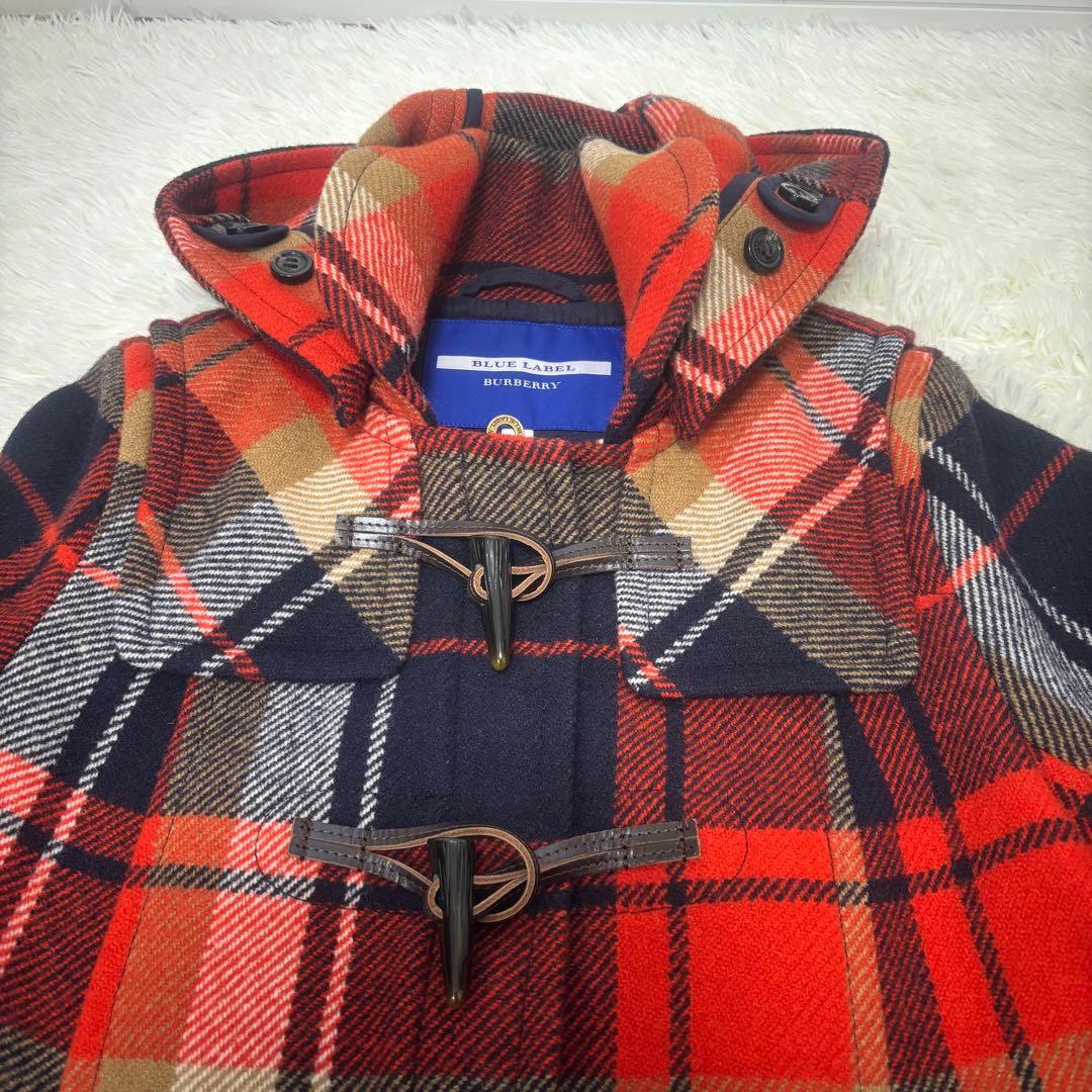 Burberry Blue Labelダッフルコート　オレンジ系チェック　38