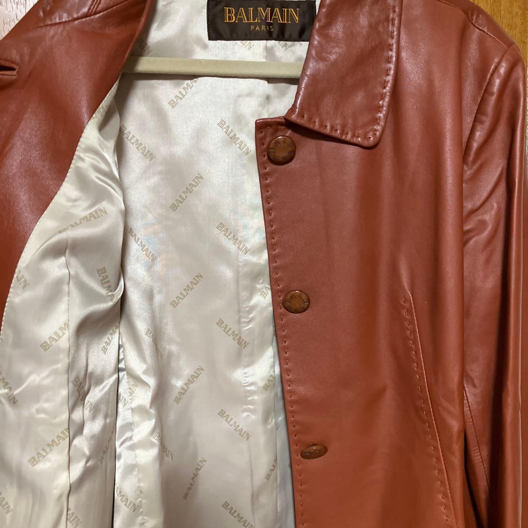 バルマン　ラム　レザーコート