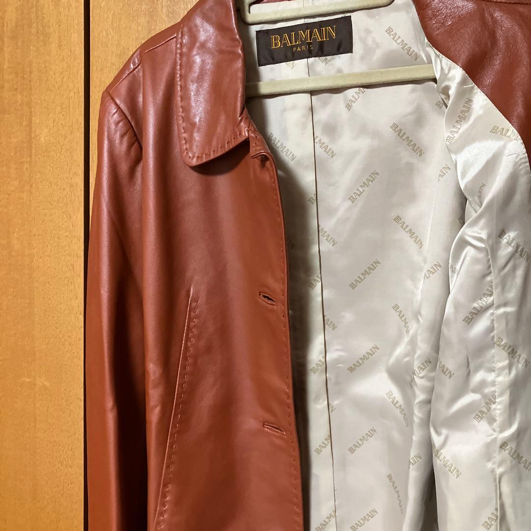 バルマン　ラム　レザーコート
