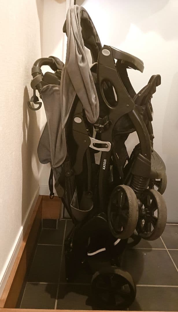 カトージ ベビーカー 二人でゴーDX デニム　レインカバー付き