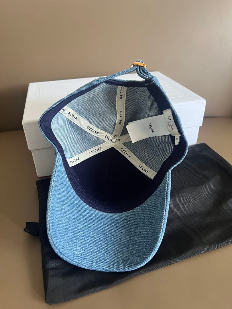 美品 CELINE トリオンフ帽子 ベースボールキャップ デニム