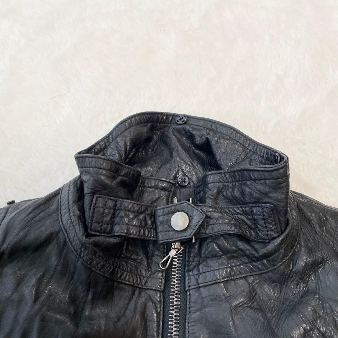 ✨️希少馬革L〜LL相当✨️shellac レザージャケット　シングルライダース