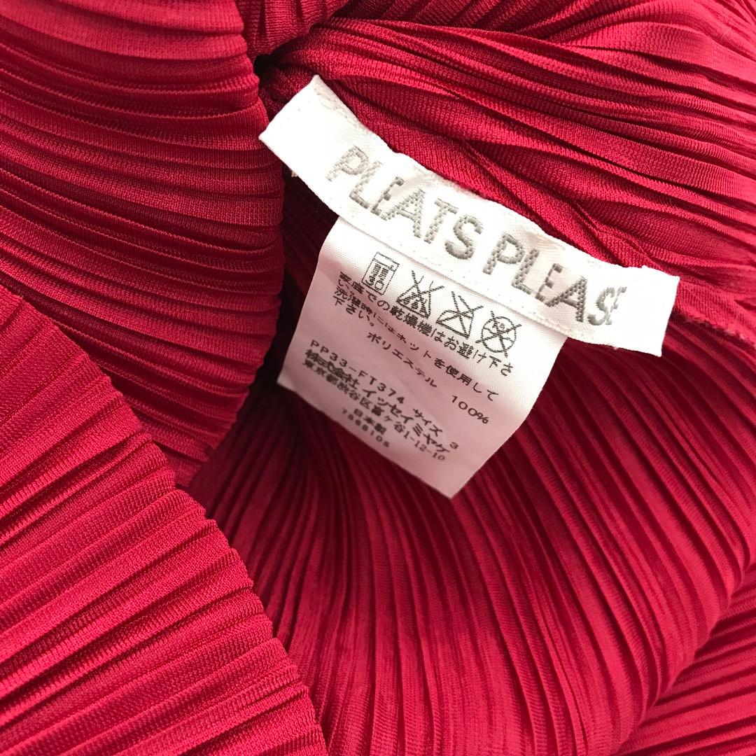 プリーツプリーズ イッセイミヤケ プリーツ ワンピース 希少 ボルドー 3