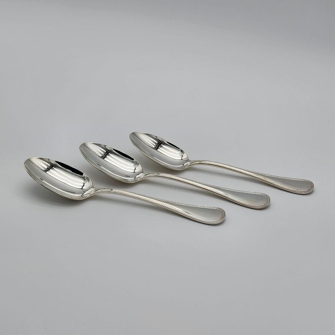 美品 Christofle クリストフル スプーン 5本組 パール シルバー