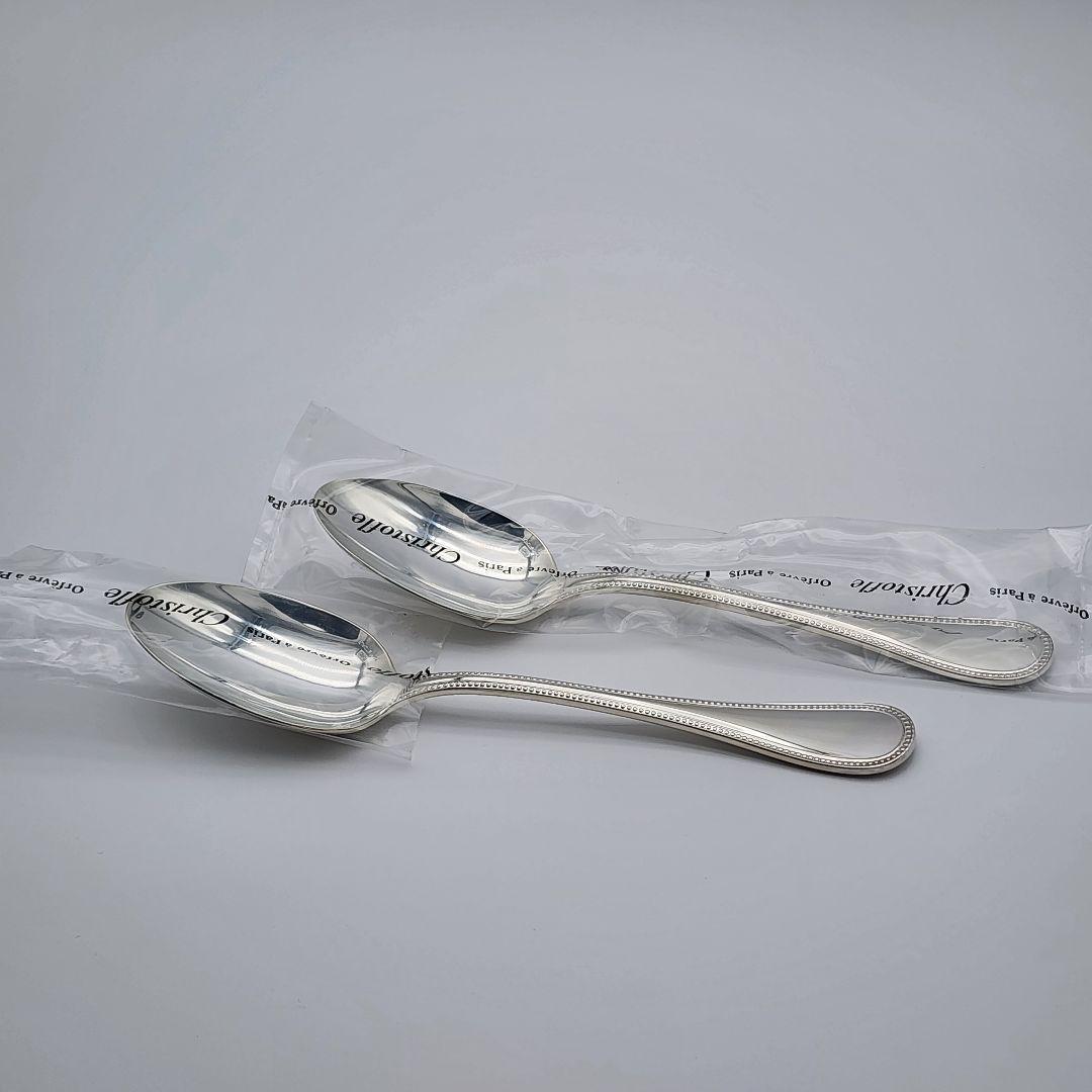 美品 Christofle クリストフル スプーン 5本組 パール シルバー