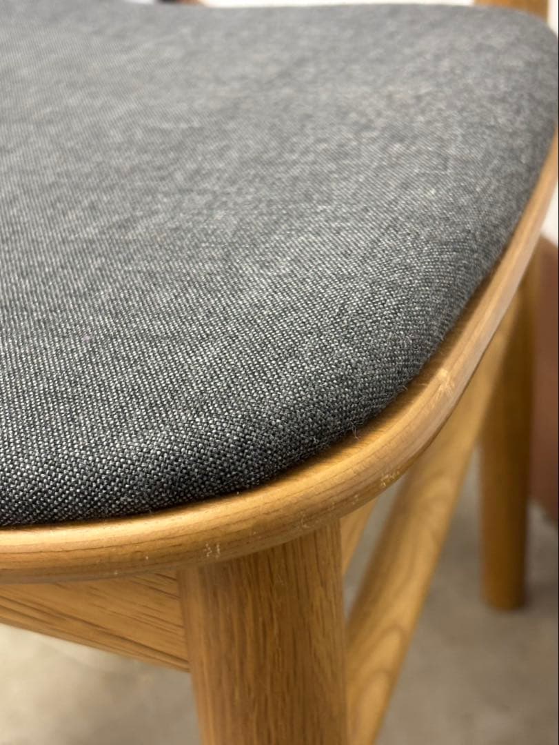 ☆MUJI 無印良品 ラウンドチェア 布材 オーク 椅子 イス