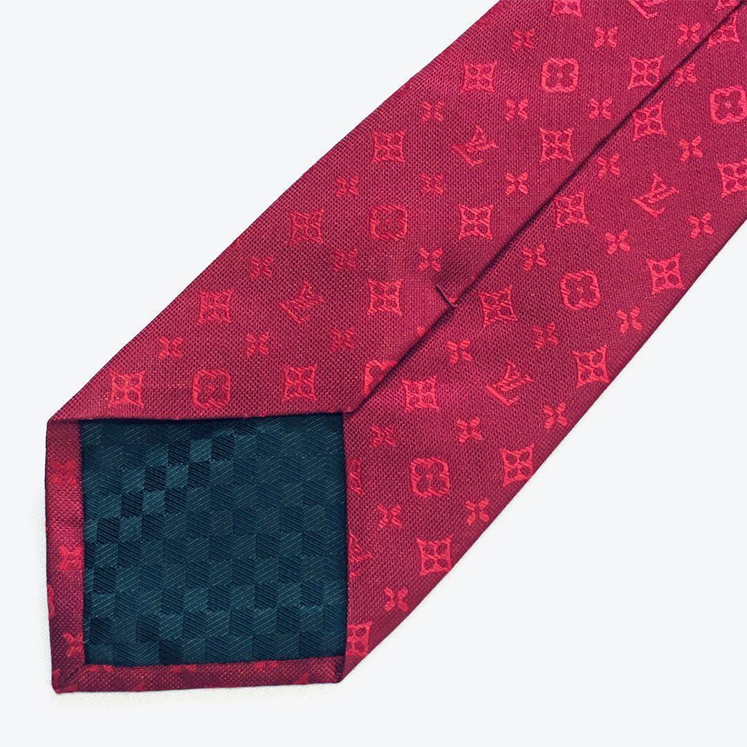 未使用級 ルイヴィトン Louis Vuitton ネクタイ レッド モノグラム