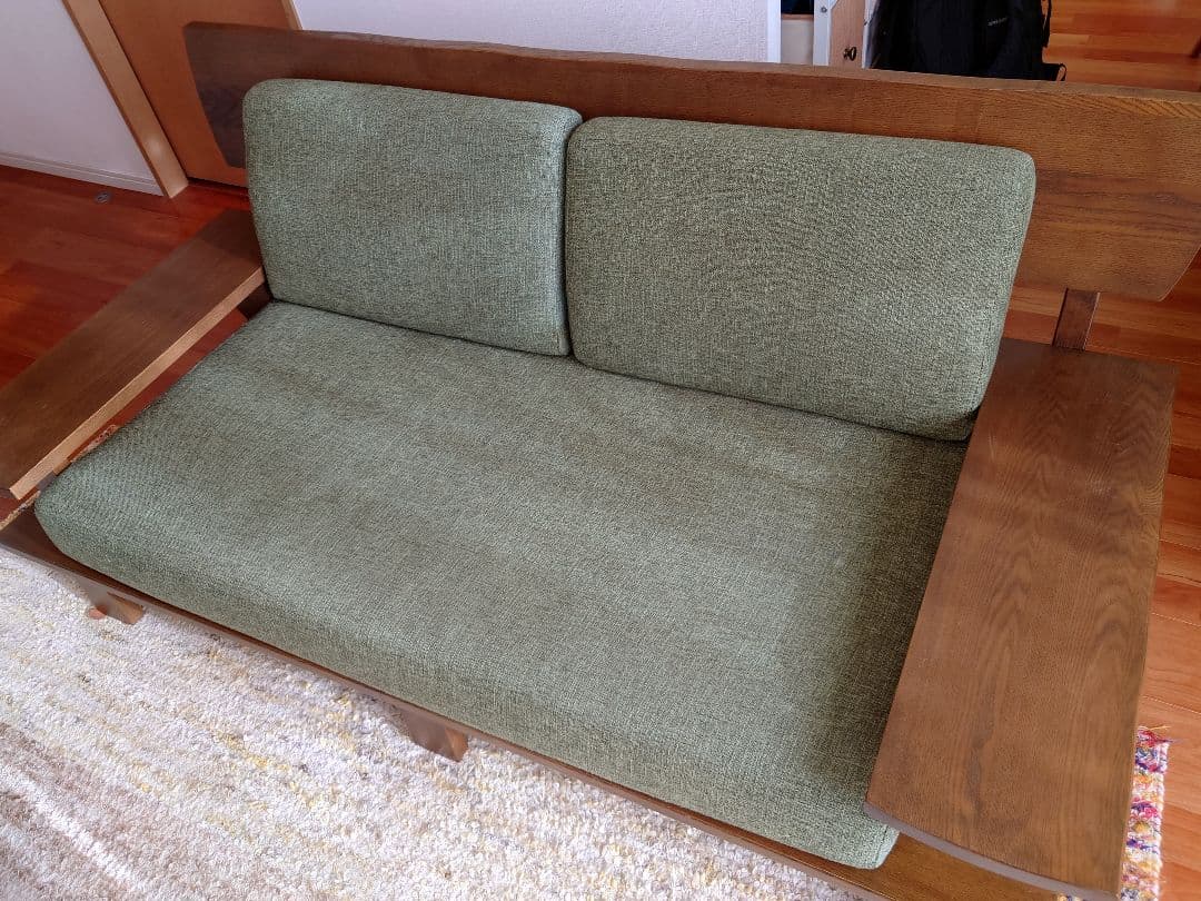 2人掛け ソファ 幅160cm 和モダン 高級 タモ材 フレーム